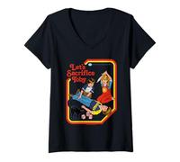 Womens Let's Sacrifice Toby Occult Retro Vintage Funny Adult Humor V-Neck T-Shirt