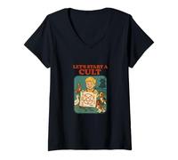 Womens Lets Start A Cult Blackcraft Funny Dark Humor Sarcastic V-Neck T-Shirt