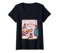 Womens Let's Summon Demons Funny Retro Parody Design V-Neck T-Shirt
