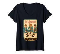 Womens Let's Summon The Algorithm Tech Humor Vintage V-Neck T-Shirt
