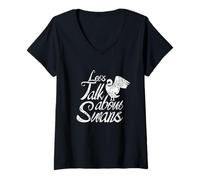 Womens Let's Talk About Swans Animal Lover Swan Waterbird V-Neck T-Shirt