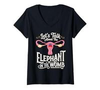 Womens Let's Talk About The Elephant in The Womb Feminist V-Neck T-Shirt