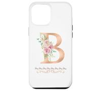WOMENS LETTER 'B' INITIAL WATERCOLOR DUSTY PINK ROSE FLOWER Case for iPhone 12 Pro Max