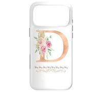 WOMENS LETTER 'D' INITIAL WATERCOLOR DUSTY PINK ROSE FLOWER Case for iPhone 17 Pro Max
