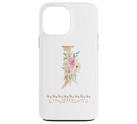 WOMENS LETTER 'J' INITIAL WATERCOLOR DUSTY PINK ROSE FLOWER Case for iPhone 13 Pro Max