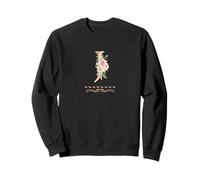 WOMENS LETTER 'J' INITIAL WATERCOLOR DUSTY PINK ROSE FLOWER Sweatshirt