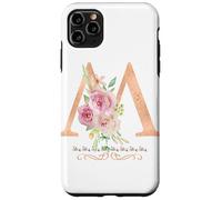 WOMENS LETTER 'M' INITIAL WATERCOLOR DUSTY PINK ROSE FLOWER Case for iPhone 11 Pro Max