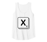 Womens Letter X Word Game Tile Tank Top