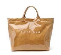 Women's Letters Print Tote Bag: Solid Color/Leopard/Cheetah Work Hobo | Waterproof PVC+Kraft Paper, for Shopping Travel, Khaki, L