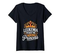 Womens Leukemia Picked The Wrong Princess V-Neck T-Shirt