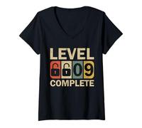 Womens Level 9 Complete for Couples Funny 9th Wedding Anniversary V-Neck T-Shirt
