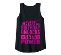Womens LEVEL-UP BIRTHDAY GIRL - UNLOCKING HER POWER EACH YEAR Tank Top