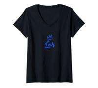Womens Levi the King / Blue Crown & Name for Men Called Levi V-Neck T-Shirt