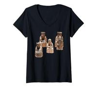 Womens Lewis Chessmen - 12th Century Chess Pieces Shapes Mania V-Neck T-Shirt