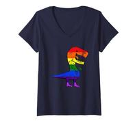 Women's LGBT Gay Lesbian Funny Pride Rainbow Flag Pride Month V-Neck T-Shirt