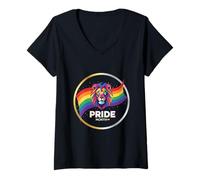 Women's LGBT Pride Month - Colourful Celebration Diversity Inclusion V-Neck T-Shirt
