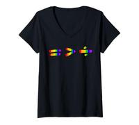 Womens LGBT Rainbow Equaity is Greater than Division Pride Month V-Neck T-Shirt