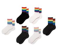 Womens LGBT Rainbow Pride Ankle Socks One Size UK 3-7 EU 36-40 (White Multi 1)