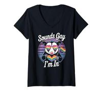 Womens LGBTQ Pride Month Gay | Sounds Gay Funny Possum Gay Pride V-Neck T-Shirt