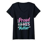Womens LGBTQIA Trans Pride Transgender Mom Proud To Be His Mother V-Neck T-Shirt