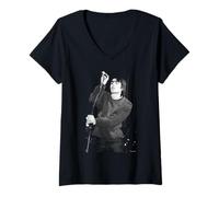 Women's Liam Gallagher Oasis Definitely Maybe Era By Andy Willsher V-Neck T-Shirt