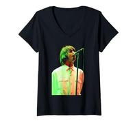 Womens Liam Gallagher Oasis Singer Live at Knebworth 1996 V-Neck T-Shirt