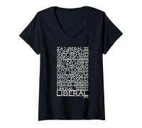 Womens Liberal Politics for American Election Quote by JFK, Kennedy V-Neck T-Shirt