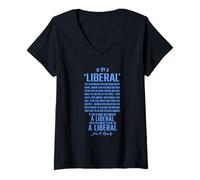 Womens Liberal Politics for American Election Quote by JFK, Kennedy V-Neck T-Shirt