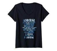 Womens Liberal Politics for American Election Quote by JFK, Kennedy V-Neck T-Shirt