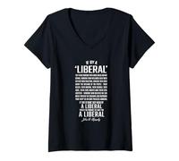 Womens Liberal Politics for American Election Quote by JFK, Kennedy V-Neck T-Shirt