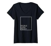 Women's Liberal Progressive People Over Profit V-Neck T-Shirt