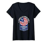 Women's Liberia is Always Home - Liberian Flag Map Freedom 1847 V-Neck T-Shirt