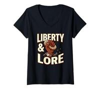 Women's Liberty & Lore Freedom Activism Blac Social Justice Movement V-Neck T-Shirt