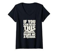 Women's Librarian Reader Bring Me A Book Humor V-Neck T-Shirt