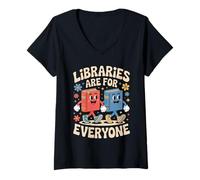 Women's Libraries are for Everyone Librarians Banned Book Lovers V-Neck T-Shirt