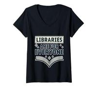 Womens Libraries Are For Everyone Reader Education - V-Neck T-Shirt