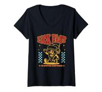 Womens Lick Fast I’m Dripping Everywhere Ice Cream Cone V-Neck T-Shirt