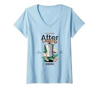 Womens Life Befgins After Coffee (Funny Statement) V-Neck T-Shirt