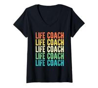 Womens Life Coach Vintage Style Job V-Neck T-Shirt