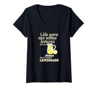 Womens Life gave me Some Lemons but My Jesus he be Makin' Lemonade V-Neck T-Shirt