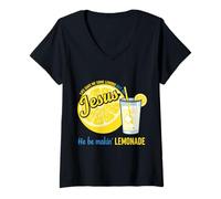 Womens Life Gave Me Some Lemons But My Jesus He Be Making Lemonade V-Neck T-Shirt
