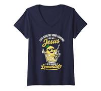 Women's Life Gave Me Some Lemons But My Jesus He Be Making Lemonade V-Neck T-Shirt
