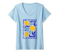 Womens Life Gave Me Some Lemons but My Jesus He Be Making Lemonade V-Neck T-Shirt