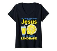 Womens Life Gave Me Some Lemons But My Jesus He Be Making Lemonade V-Neck T-Shirt