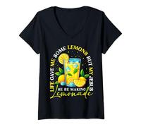 Womens Life Gave Me Some Lemons But My Jesus Making Lemonade Womens V-Neck T-Shirt