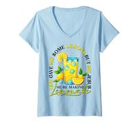 Womens Life Gave Me Some Lemons But My Jesus Making Lemonade Yellow V-Neck T-Shirt