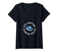 Womens Life Happens Running Helps V-Neck T-Shirt