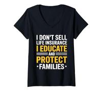 Womens Life Insurance Policy Seller Sales Agent Insurance V-Neck T-Shirt