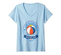Women's Life is A Bounce Beach Ball Club Funny Summer Vacation V-Neck T-Shirt
