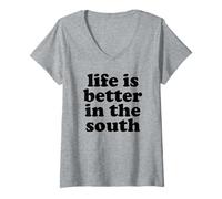Womens Life is Better in The South Southern America USA V-Neck T-Shirt